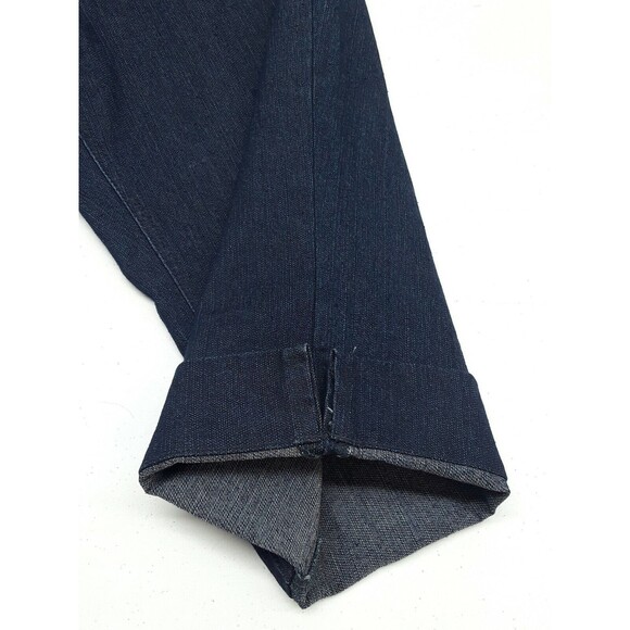 Baccini Capri Blue Jeans Sz 8P Denim Embriodered Studded Cuffed Flap Pockets - Picture 6 of 10